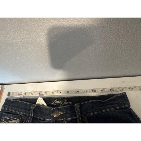 Zena Jeans Women Sz 14 Blue Denim Straight Leg HighRise Embroidered Pockets Boho - Picture 8 of 12